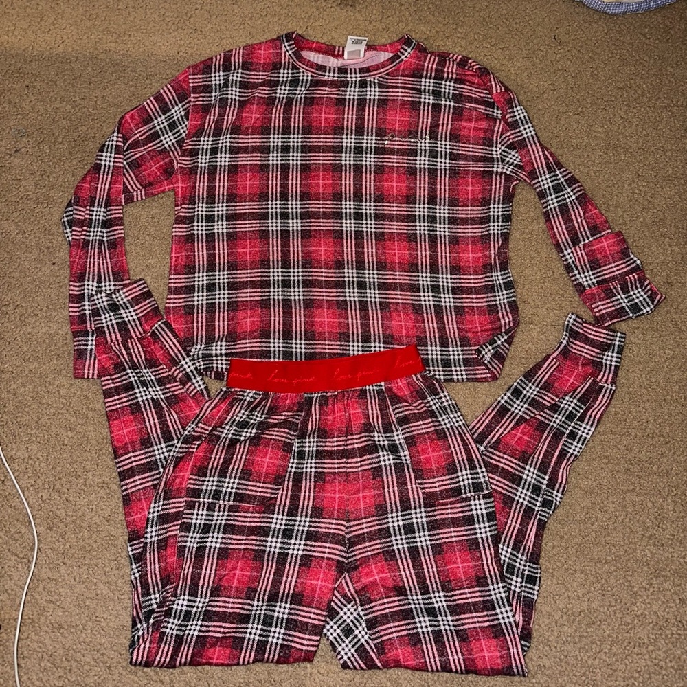 PINK Flannel PJ Set
